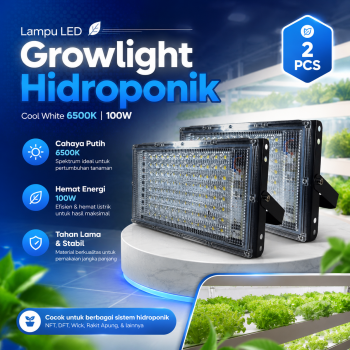 TaffLED Lampu LED Growlight Hidroponik Cool White 6500K 100W 2 PCS - PR65