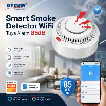 DYGSM Smart Smoke Detector Alat Pendeteksi Asap Tuya WiFi Alarm 85dB - D89