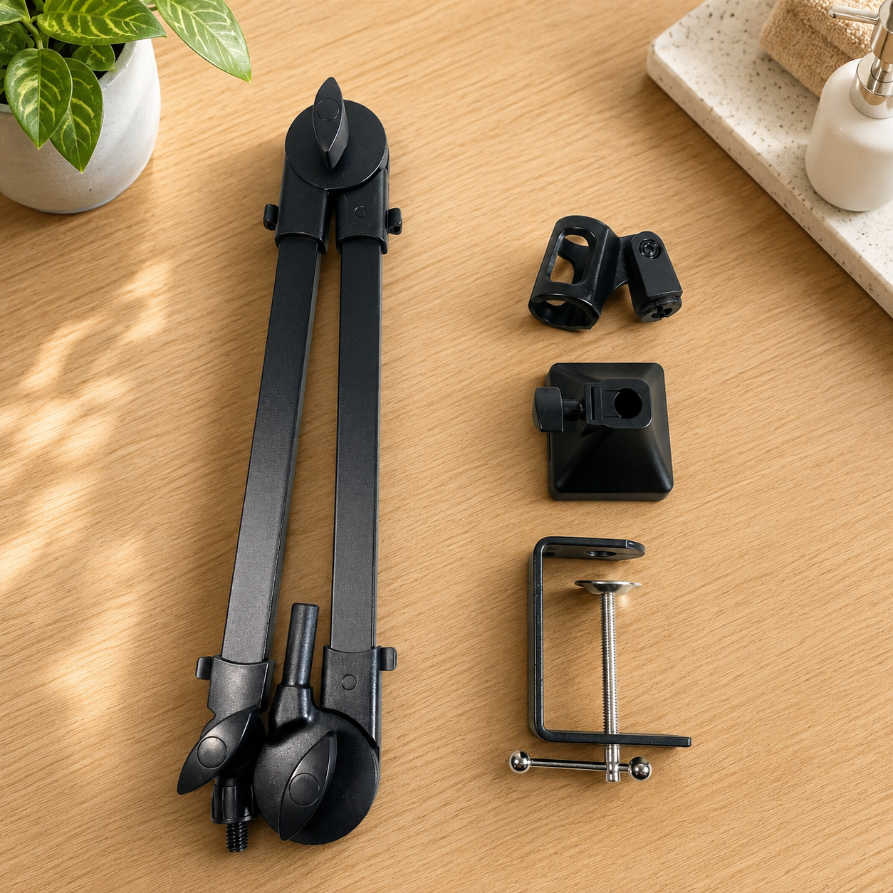 CALANDIS Microphone Boom Arm Stand Holder Springless Adjustable - NB35 Gambar produk CALANDIS Microphone Boom Arm Stand Holder Springless Adjustable - NB35 - 6