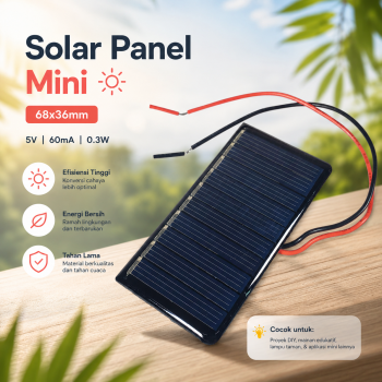 MAICHI Solar Panel Mini DIY Mainan Polikristalin 68x36mm 5V 60mA 0.3W - SPM02
