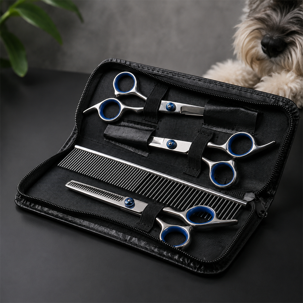 THREE SOUTH Set Gunting Grooming Perawatan Bulu Anjing 5in1 - TS-5 Gambar produk THREE SOUTH Set Gunting Grooming Perawatan Bulu Anjing 5in1 - TS-5 - 7