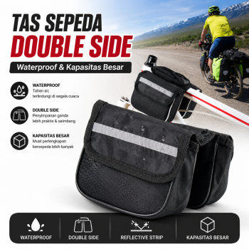 TaffSPORT Tas Sepeda Top Tube Bike Bag Double Side Waterproof
