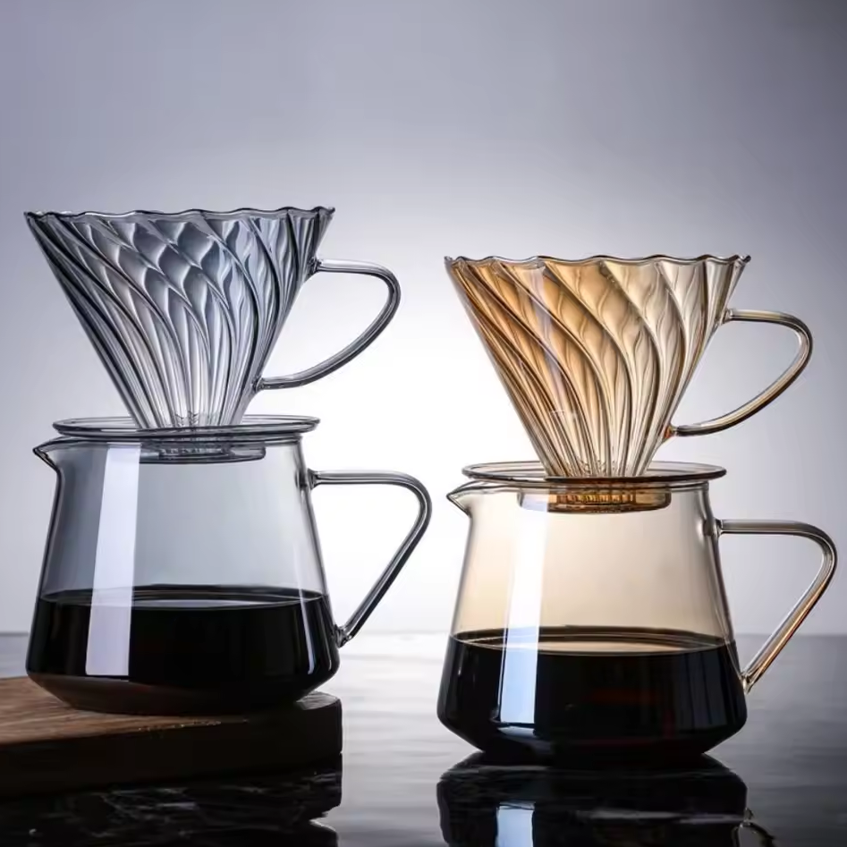 Gambar produk One Two Cups Teko Kopi Coffee Server V60 Borosilicate 1-2 Cup 300ml - WJ9 - Utama