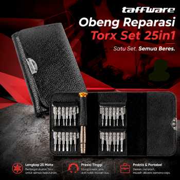 Gambar produk Taffware Obeng Reparasi Smartphone Presisi Torx Set 25in1 - JN21