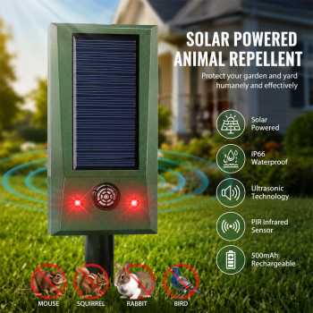 STEH Alat Pengusir Hewan Ultrasonik Solar Power Mouse Repellent 500mAh - MS-116A