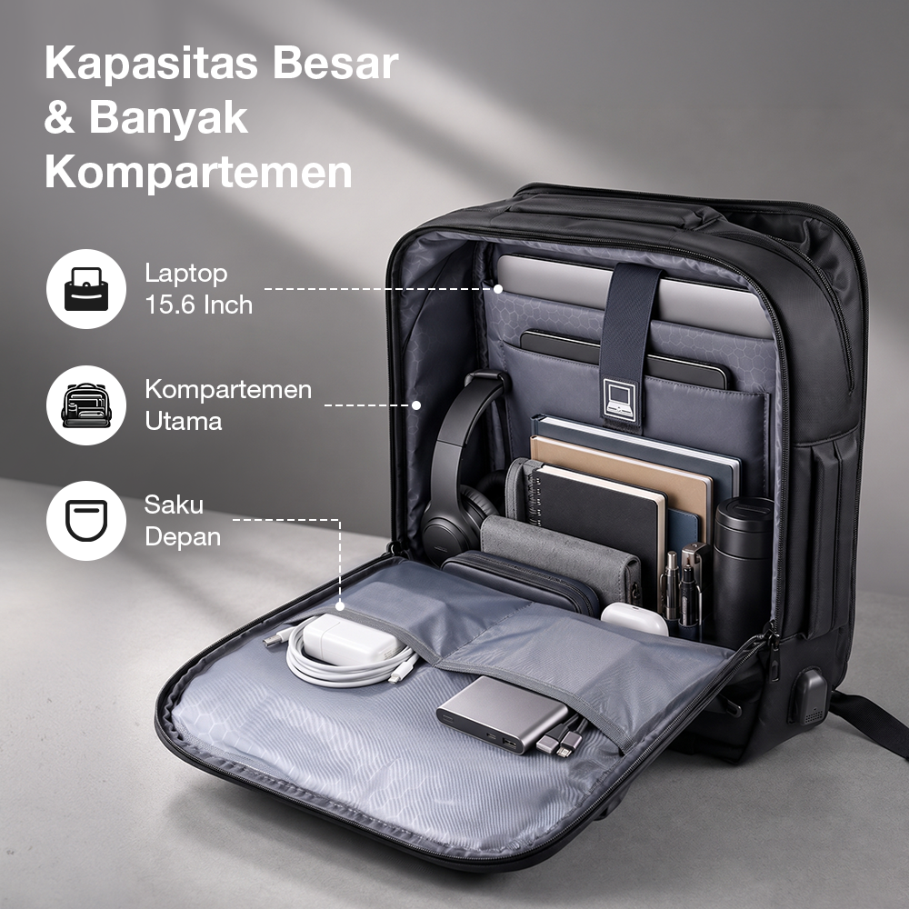 VORMOR Tas Ransel Laptop Backpack USB Charging - KC01 Gambar produk VORMOR Tas Ransel Laptop Backpack USB Charging - KC01 - 1