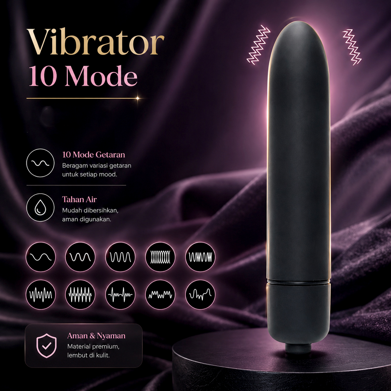 Jinle Bullet Fidget Vibrator Pijat Tubuh Elektrik 10 Vibration - J-010 Gambar produk Jinle Bullet Fidget Vibrator Pijat Tubuh Elektrik 10 Vibration - J-010 - Utama