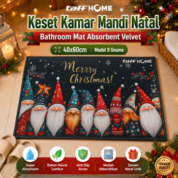 TaffHOME Keset Kamar Mandi Natal Bathroom Mat Absorbent Velvet 40x60cm - LA-80