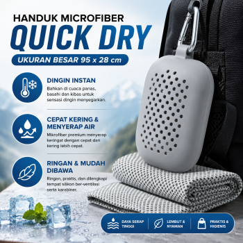 TaffHOME Handuk Microfiber Quick Dry Cooling Ice Towel Silicon Case - S-10