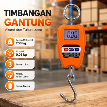 Willstar Timbangan Gantung Digital LCD Koper Tas Industri 200kg 0.05kg - WH-A20