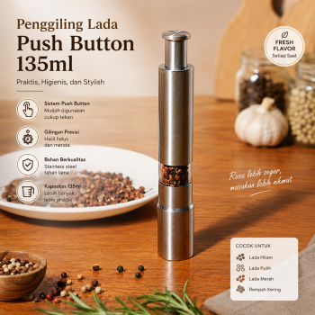Gambar produk VKTECH Penggiling Lada Push Button Salt Pepper Mill Grinder 135ml - MG600A