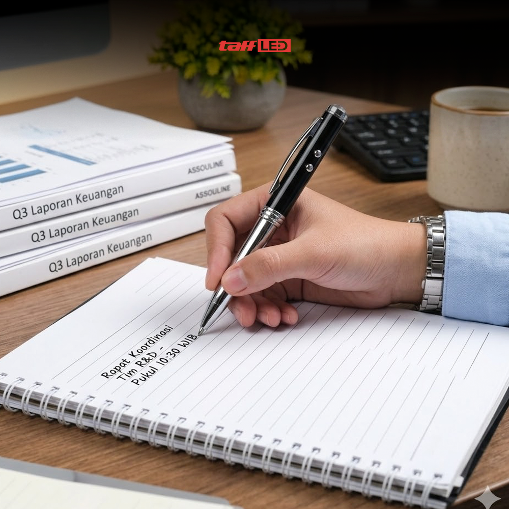 TaffLED Pulpen 4in1 Senter Laser Pointer Pen dan Stylus Tinta Hitam - T0054 Gambar produk TaffLED Pulpen 4in1 Senter Laser Pointer Pen dan Stylus Tinta Hitam - T0054 - 6