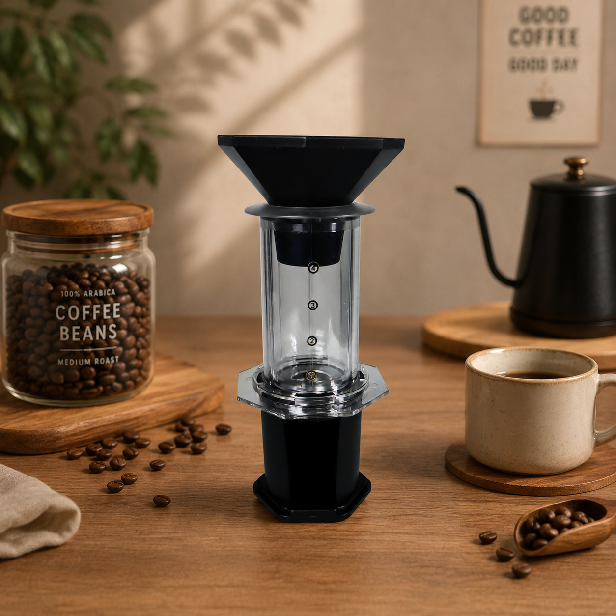 CAFEMASY Coffee Maker Manual Hand Press Espresso 400ml - C4-20 Gambar produk CAFEMASY Coffee Maker Manual Hand Press Espresso 400ml - C4-20 - 1