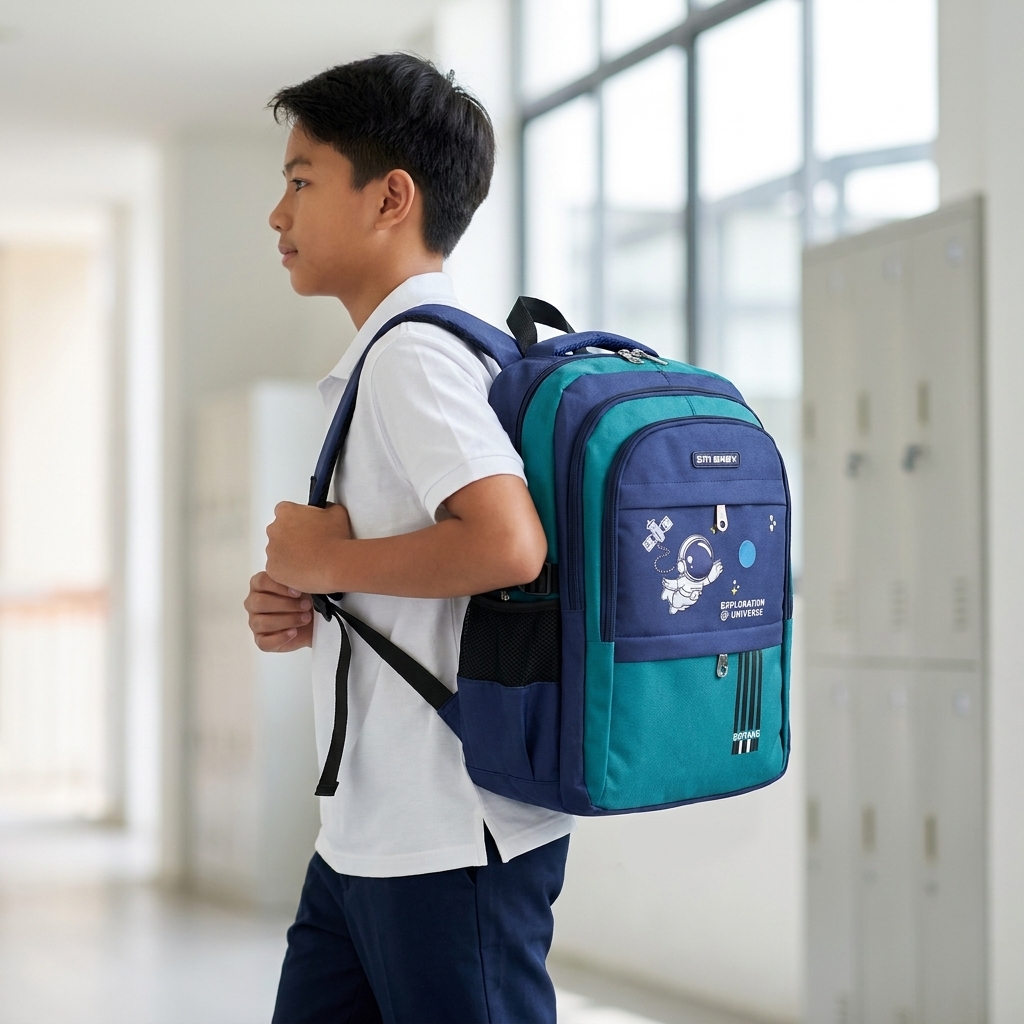 SM BABY Tas Ransel Sekolah Anak Astronot Breathable Waterproof Safety - LI-50 Gambar produk SM BABY Tas Ransel Sekolah Anak Astronot Breathable Waterproof Safety - LI-50 - 7