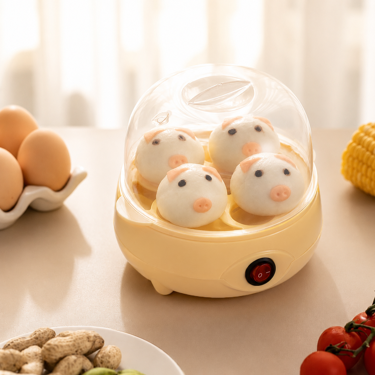 TaffHOME Alat Rebus Telur 6 Butir Egg Steamer Boiler Single Layer - HFR-02 Gambar produk TaffHOME Alat Rebus Telur 6 Butir Egg Steamer Boiler Single Layer - HFR-02 - 3