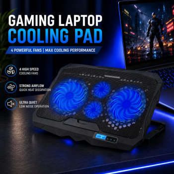 CALANDIS Cooling Pad Laptop Gaming Kipas Pendingin 4 Fan 17 Inch - S18
