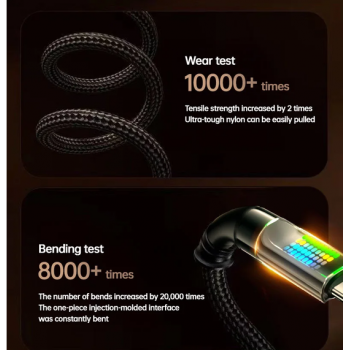Gambar produk XCC Kabel Charger USB Type C Braided Nylon Fast Charge RGB 240W 6A 1M USB Type C to C - X-1M - 6