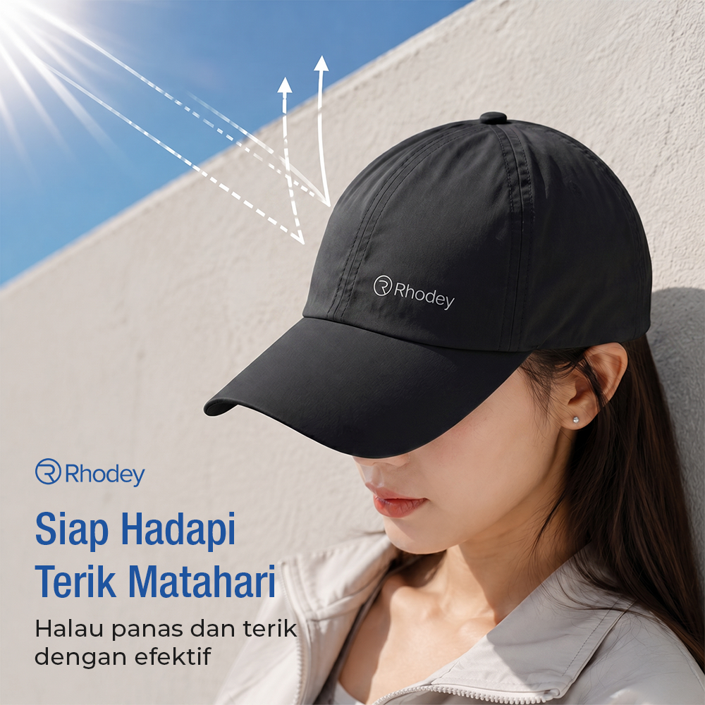 Gambar produk Rhodey Topi Baseball Polos Unisex Polyester Sport Style Cap - MZ237 - 1