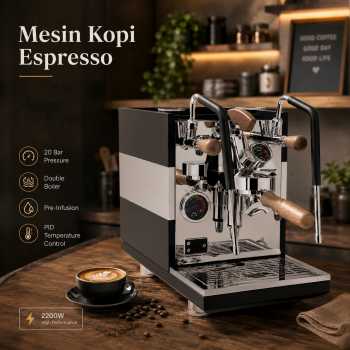 Trieste Mesin Kopi Espresso Semi Automatic E61 Rotary Pump 20Bar 2200W - M090