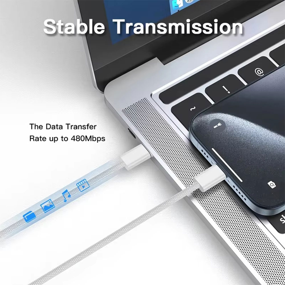 Gambar produk TECVAS Kabel Data Type C to Type C Fast Charging 2M 240W - AO51 - 2