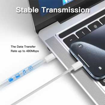 Gambar produk TECVAS Kabel Data Type C to Type C Fast Charging 2M 240W - AO51 - 2