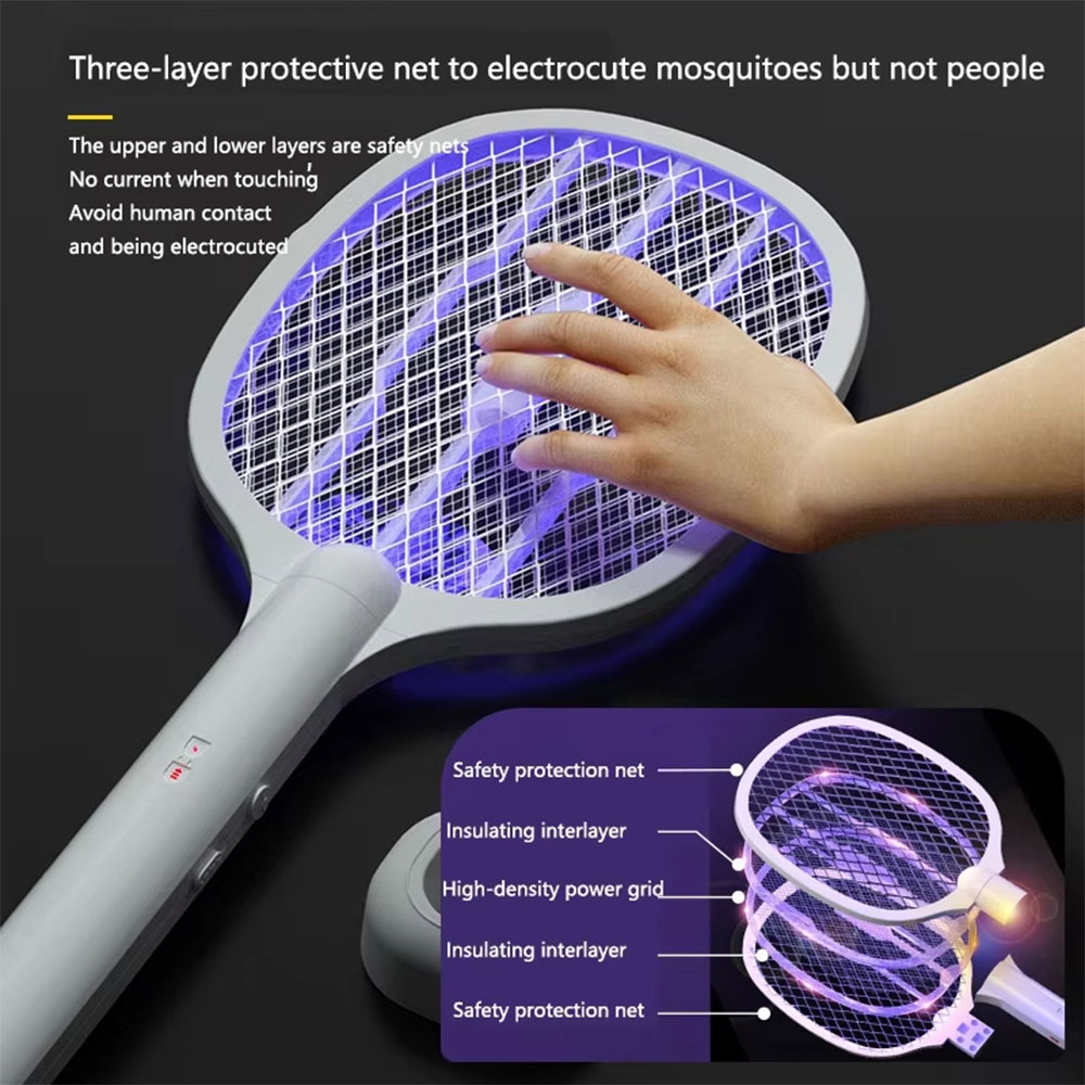 Waliz Raket Nyamuk Elektrik 2in1 Mosquito Killer 350mA 3000V - na-672 Gambar produk Waliz Raket Nyamuk Elektrik 2in1 Mosquito Killer 350mA 3000V - na-672 - 4