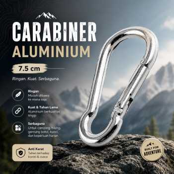 Gambar produk GYMTOP Carabiner Aluminium Snap Hook Gantungan Kunci Tas EDC Outdoor 7.5cm - 698