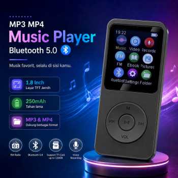 RockStar MP3 MP4 Music Player Pemutar Musik Bluetooth 1.8 Inch 250mAh - X90