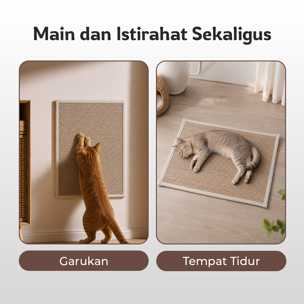 PUPPYSTAR Karpet Garukan Kucing Multifungsi Anti Gores Scratcher Mat 40x60cm - PP4 Gambar produk PUPPYSTAR Karpet Garukan Kucing Multifungsi Anti Gores Scratcher Mat 40x60cm - PP4 - 3