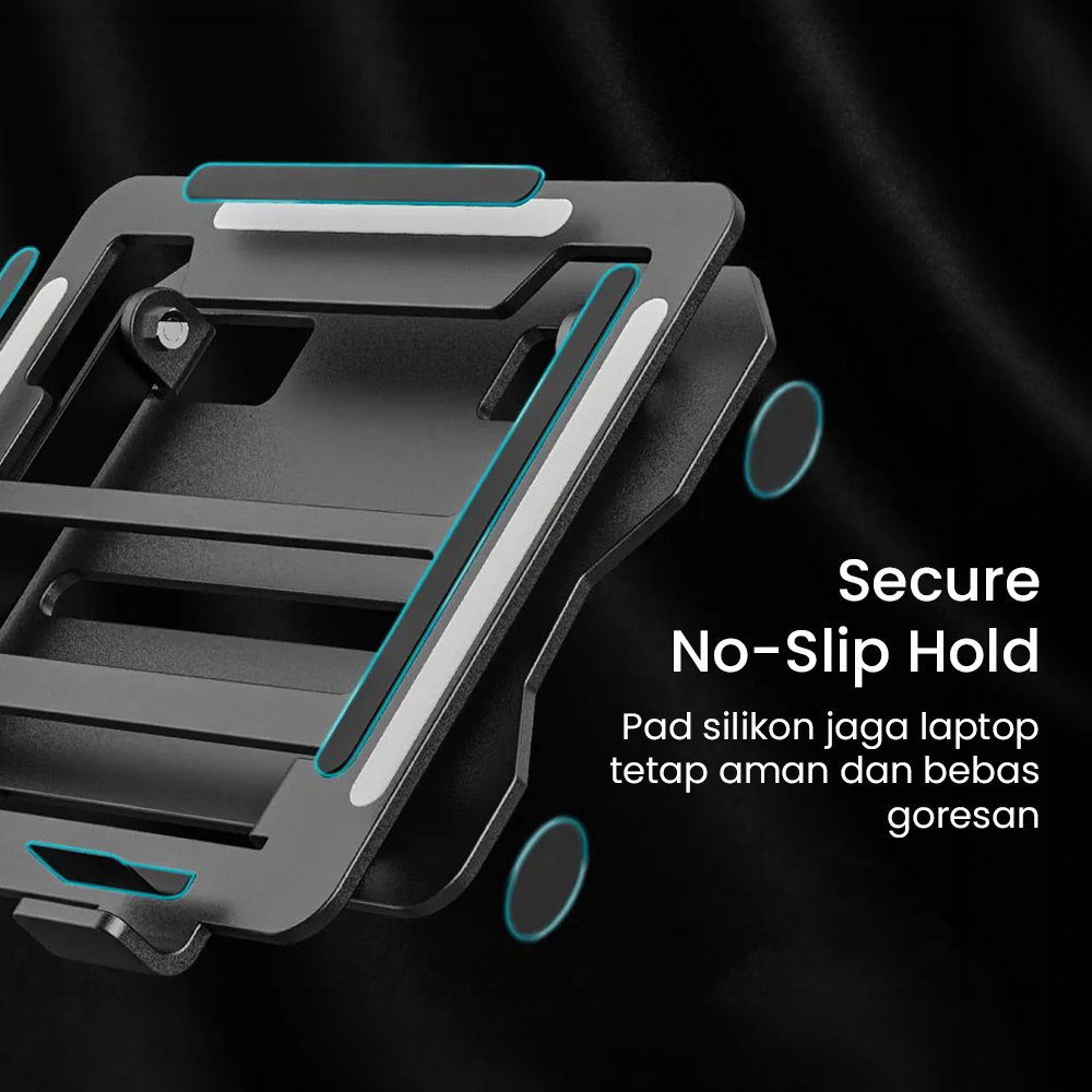 Dawadeslo Stand Laptop Carbon Steel Dudukan Holder Foldable Adjustable - N20 Gambar produk Dawadeslo Stand Laptop Carbon Steel Dudukan Holder Foldable Adjustable - N20 - 3