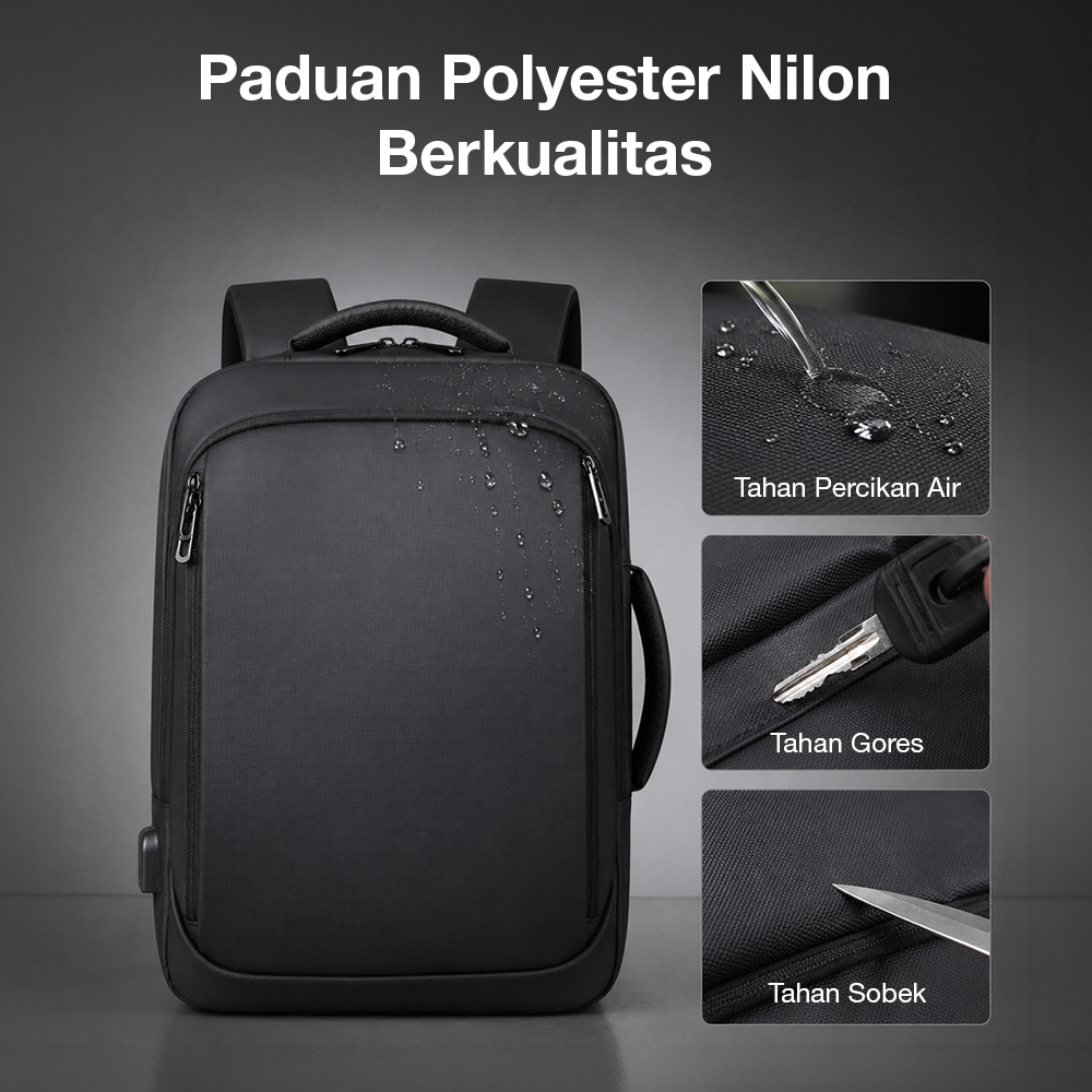 VORMOR Tas Ransel Laptop Backpack USB Charging - KC01 Gambar produk VORMOR Tas Ransel Laptop Backpack USB Charging - KC01 - 5