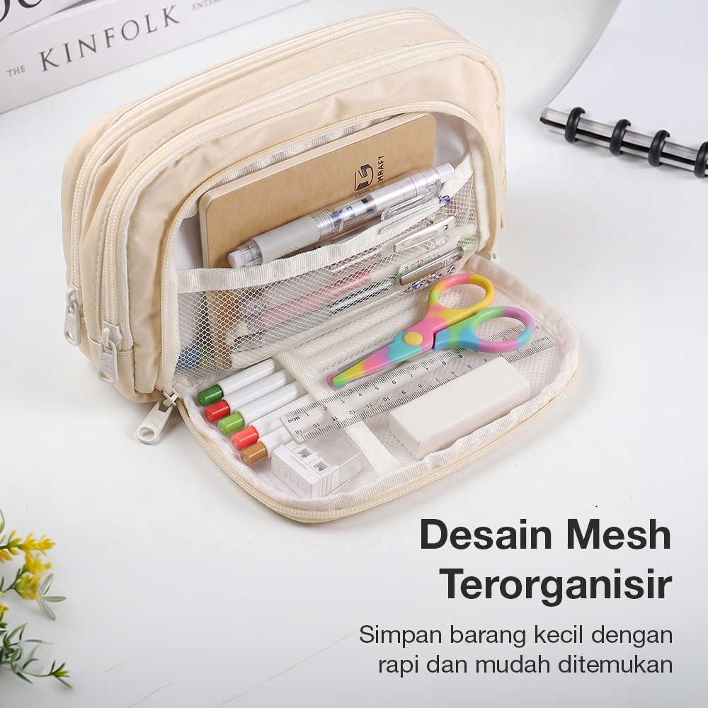Botang Wenhua Tempat Pensil Multi Layer Case Compact Pouch Stationary - MG-1354 Gambar produk Botang Wenhua Tempat Pensil Multi Layer Case Compact Pouch Stationary - MG-1354 - 3