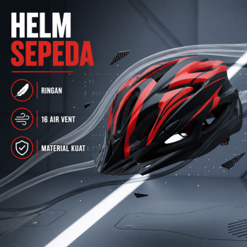 BIKEBOY Helm Sepeda Scooter MTB Bicycle Helmet Tail Light 16 Air Vent - X30