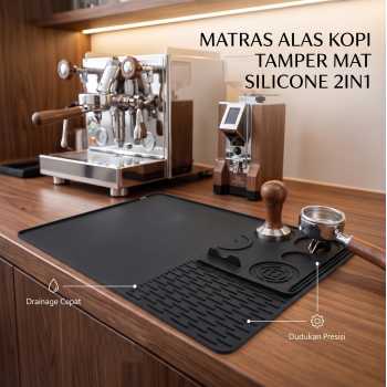 One Two Cups Matras Alas Kopi Tamper Coffee Mat Silicone Tray 2in1 - D-21
