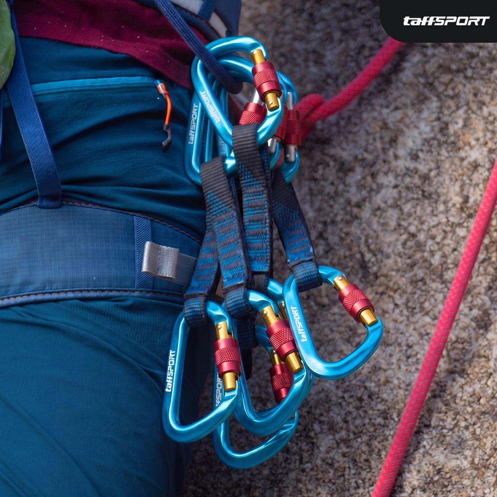 TaffSPORT Carabiner Aluminium Professional Heavy-Duty Locking 25kN - CE21 Gambar produk TaffSPORT Carabiner Aluminium Professional Heavy-Duty Locking 25kN - CE21 - 6