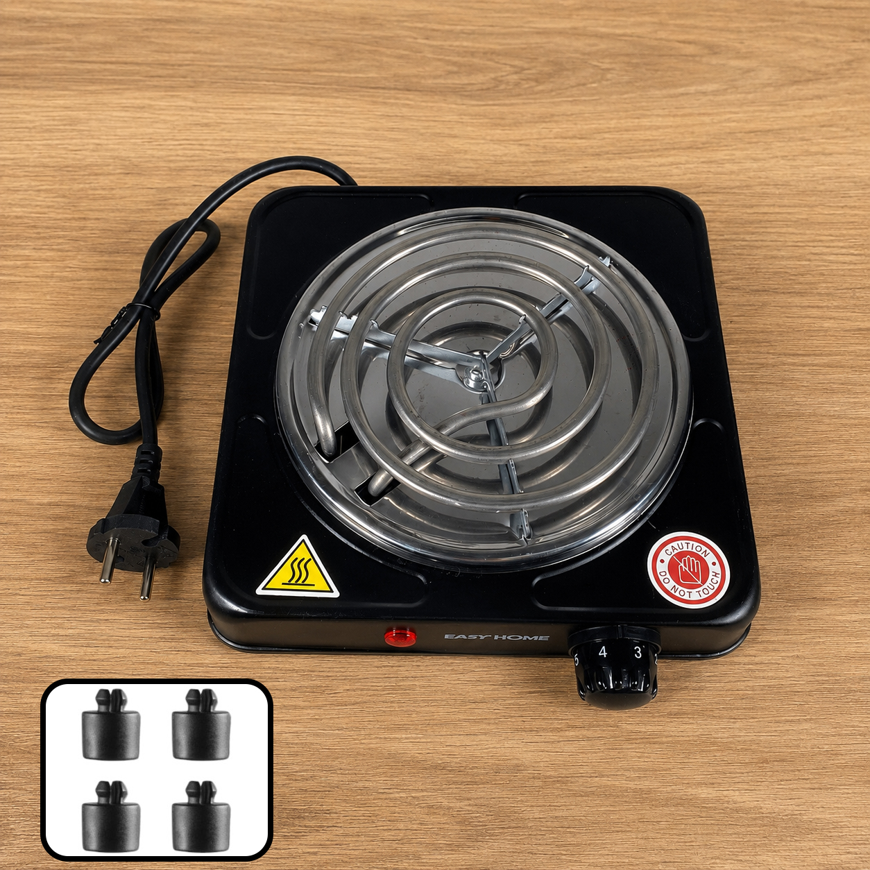 TaffHOME Kompor Listrik 1 Tungku Single Burner Coil Hot Plate 1000W - C1-1000-10 Gambar produk TaffHOME Kompor Listrik 1 Tungku Single Burner Coil Hot Plate 1000W - C1-1000-10 - 5