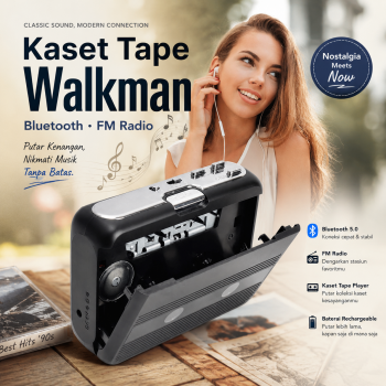 Gambar produk Tonivent Player Kaset Tape Walkman Cassette Player Bluetooth FM Radio - TON007B