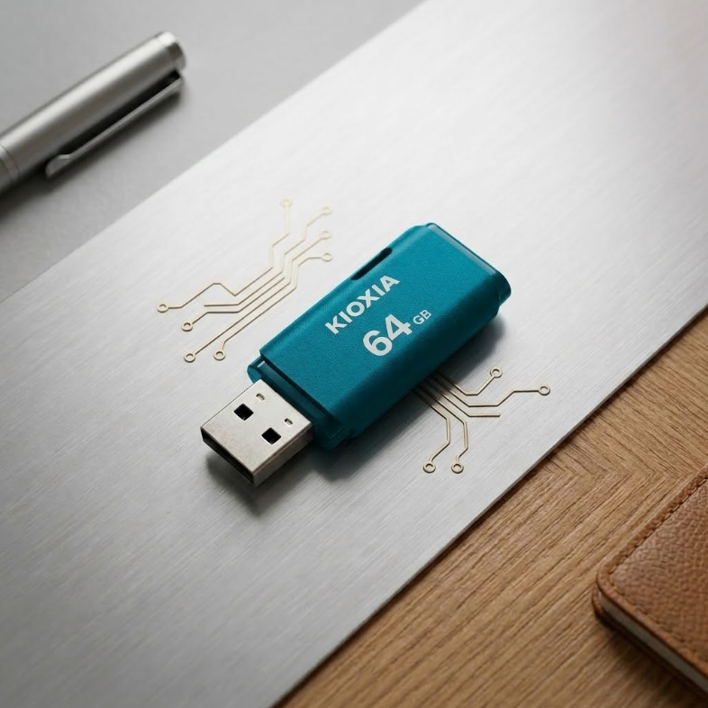 Kioxia Flashdisk Data Storage USB 2.0 Portable 64GB - U202 Gambar produk Kioxia Flashdisk Data Storage USB 2.0 Portable 64GB - U202 - 3