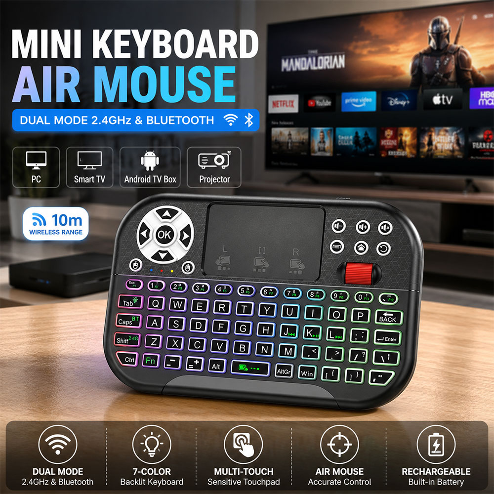 IDEA Keyboard Mini Touchpad Air Mouse Dual Mode 2.4GHz Bluetooth - M2 Gambar produk IDEA Keyboard Mini Touchpad Air Mouse Dual Mode 2.4GHz Bluetooth - M2 - Utama