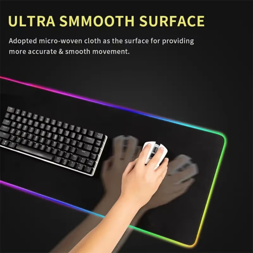 TaffGO Mouse Pad Gaming Illuminated LED RGB Desk Mat 900x400x4mm - GMS-WT-7 Gambar produk TaffGO Mouse Pad Gaming Illuminated LED RGB Desk Mat 900x400x4mm - GMS-WT-7 - 2