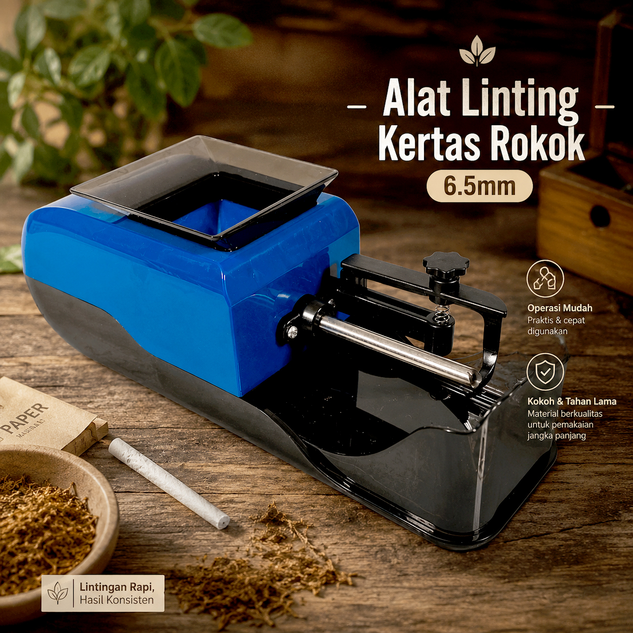 Gambar produk Pechos Alat Linting Rokok Otomatis Tobacco Rolling Machine 6.5mm - PC001 - Utama