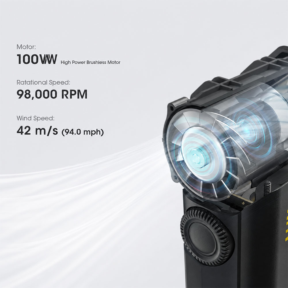 NITECORE Kipas Angin Portable CineWind Photography Fan 98000RPM 18W - CW20 Gambar produk NITECORE Kipas Angin Portable CineWind Photography Fan 98000RPM 18W - CW20 - 2