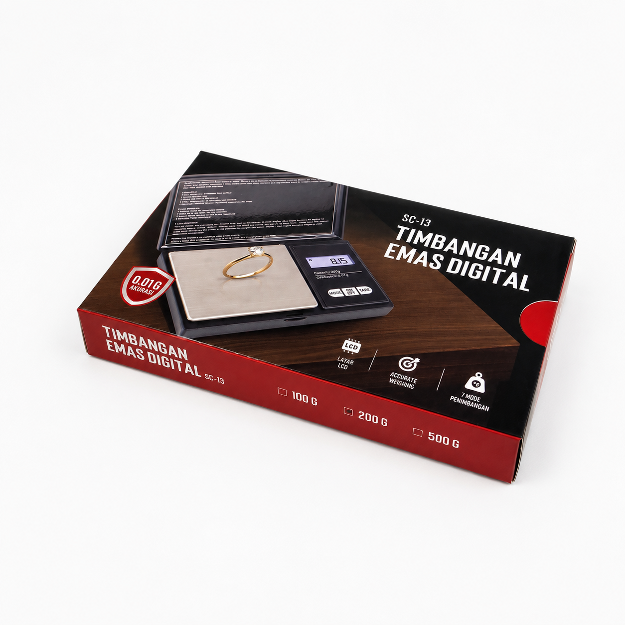 Taffware Digipounds Timbangan Emas Mini Digital Multifungsi 0.01g 200g - SC-13 / VSW0083 Gambar produk Taffware Digipounds Timbangan Emas Mini Digital Multifungsi 0.01g 200g - SC-13 / VSW0083 - Kemasan