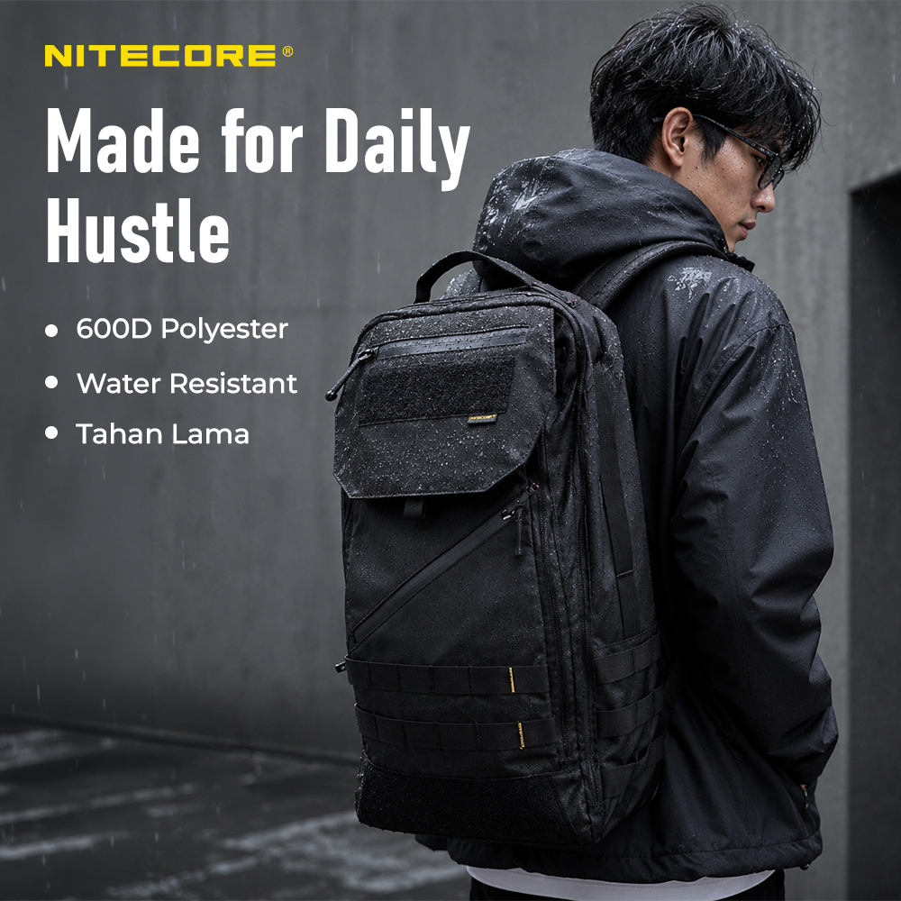 NITECORE Tas Ransel Laptop 15.6 Inch 600D Polyester MOLLE Sistem 23L - BP23 Gambar produk NITECORE Tas Ransel Laptop 15.6 Inch 600D Polyester MOLLE Sistem 23L - BP23 - 4