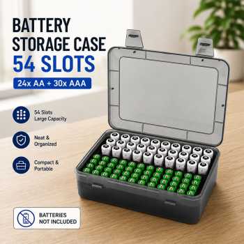 FULLCASE Baterry Case Kotak Penyimpanan Baterai 54 Slot AA AAA - JBC-40AK