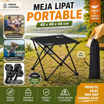 MAGGIX Meja Lipat Outdoor Piknik Camping Portable Oxford 48x48x44cm - M-48