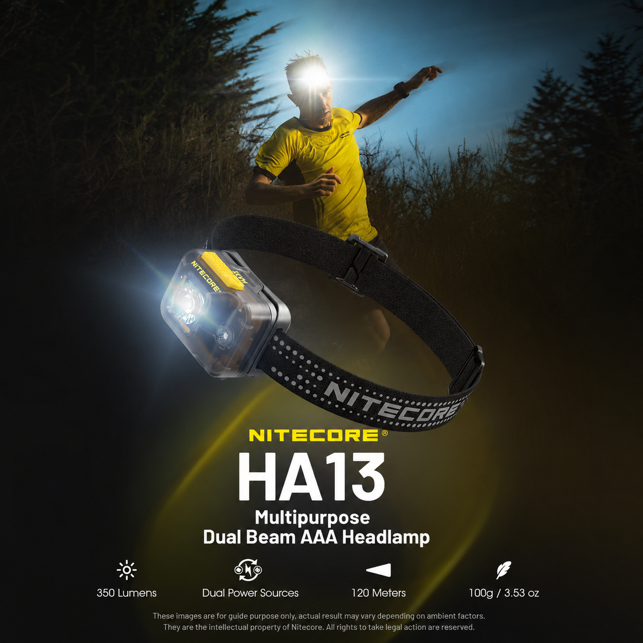 NITECORE Senter Kepala Headlamp LED Dual Beam IPX6 350 Lumens - HA13 Gambar produk NITECORE Senter Kepala Headlamp LED Dual Beam IPX6 350 Lumens - HA13 - Utama