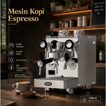 Trieste Mesin Kopi Espresso Coffee Maker Semi Automatic 15 Bar 1780W - M180