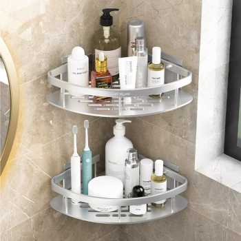 TaffHOME Rak Kamar Mandi Bathroom Corner Shelf Aluminium 2 PCS - RG4A