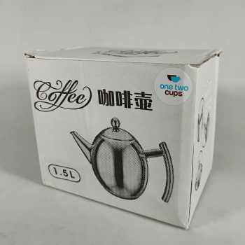 Gambar produk One Two Cups Teko Teh Stainless Steel Filter Water Kettle Teapot 1.5L - HS4050 - Kemasan